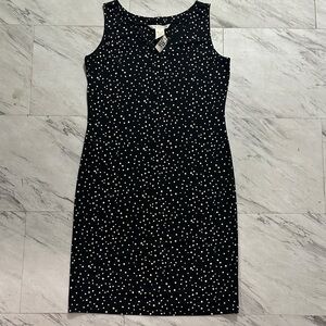 Max Studio Black and White Polka Dot Midi Dress